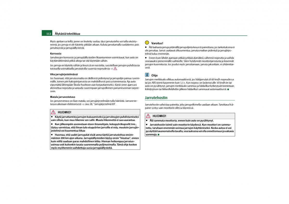 Skoda Octavia II 2 omistajan kasikirja / page 113