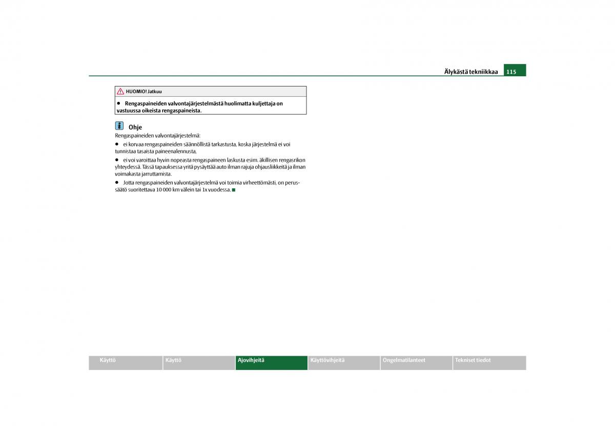 Skoda Octavia II 2 omistajan kasikirja / page 116
