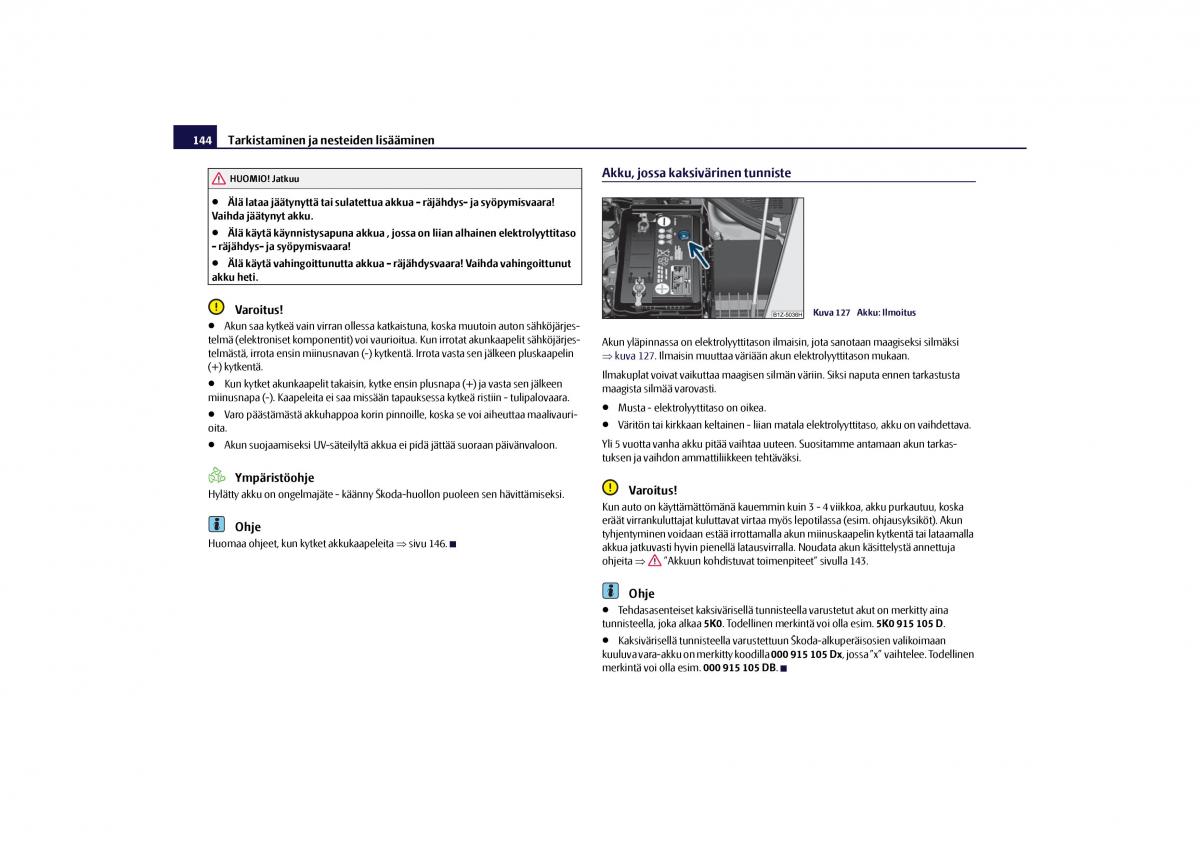 Skoda Octavia II 2 omistajan kasikirja / page 145