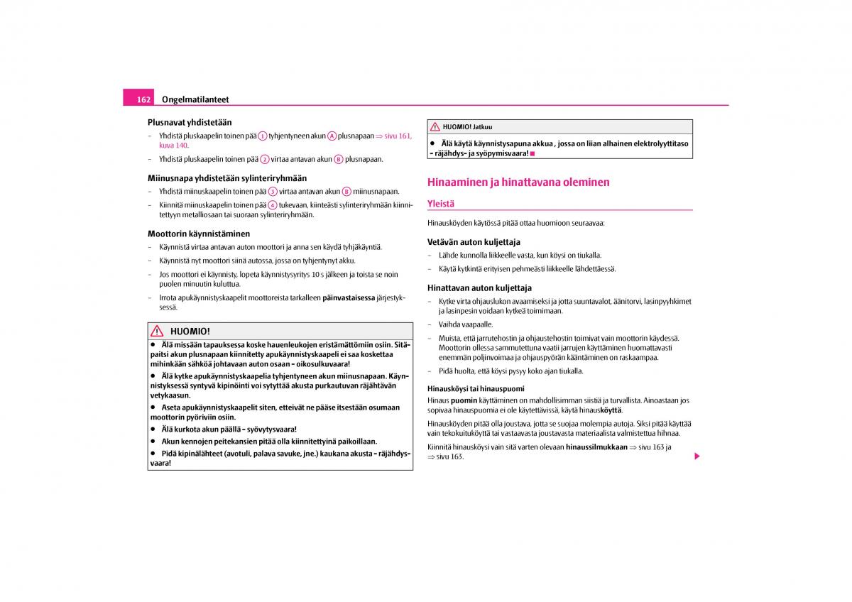Skoda Octavia II 2 omistajan kasikirja / page 163