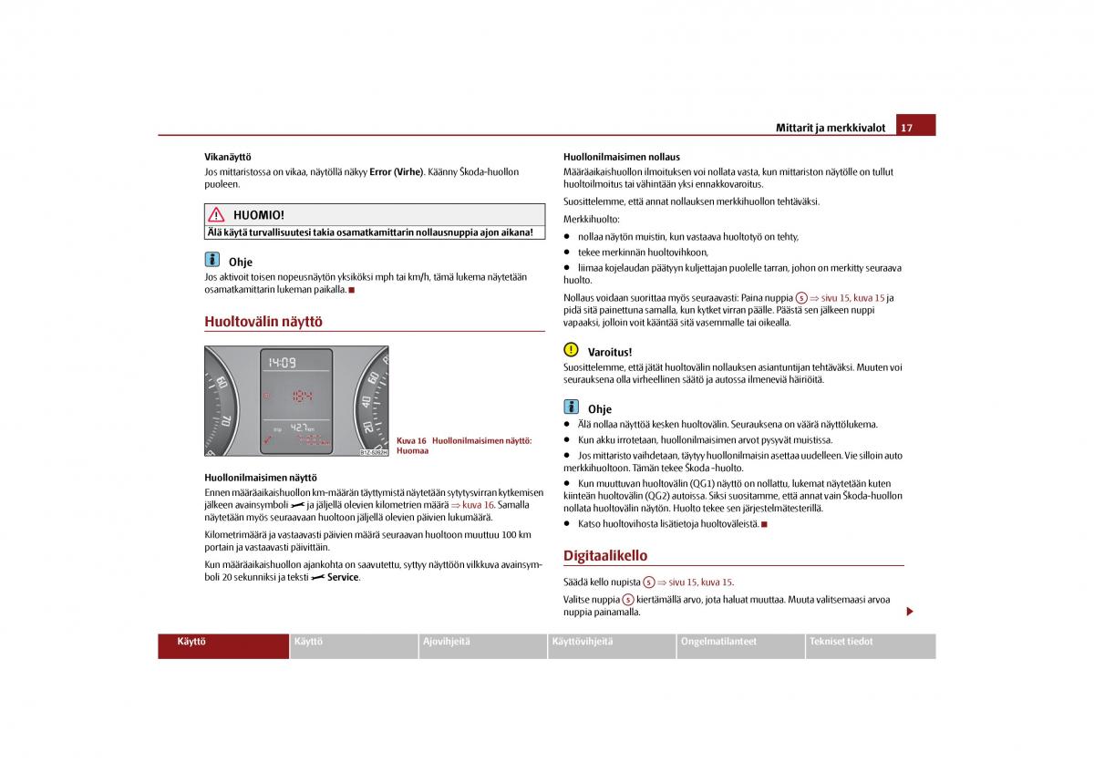 Skoda Octavia II 2 omistajan kasikirja / page 18