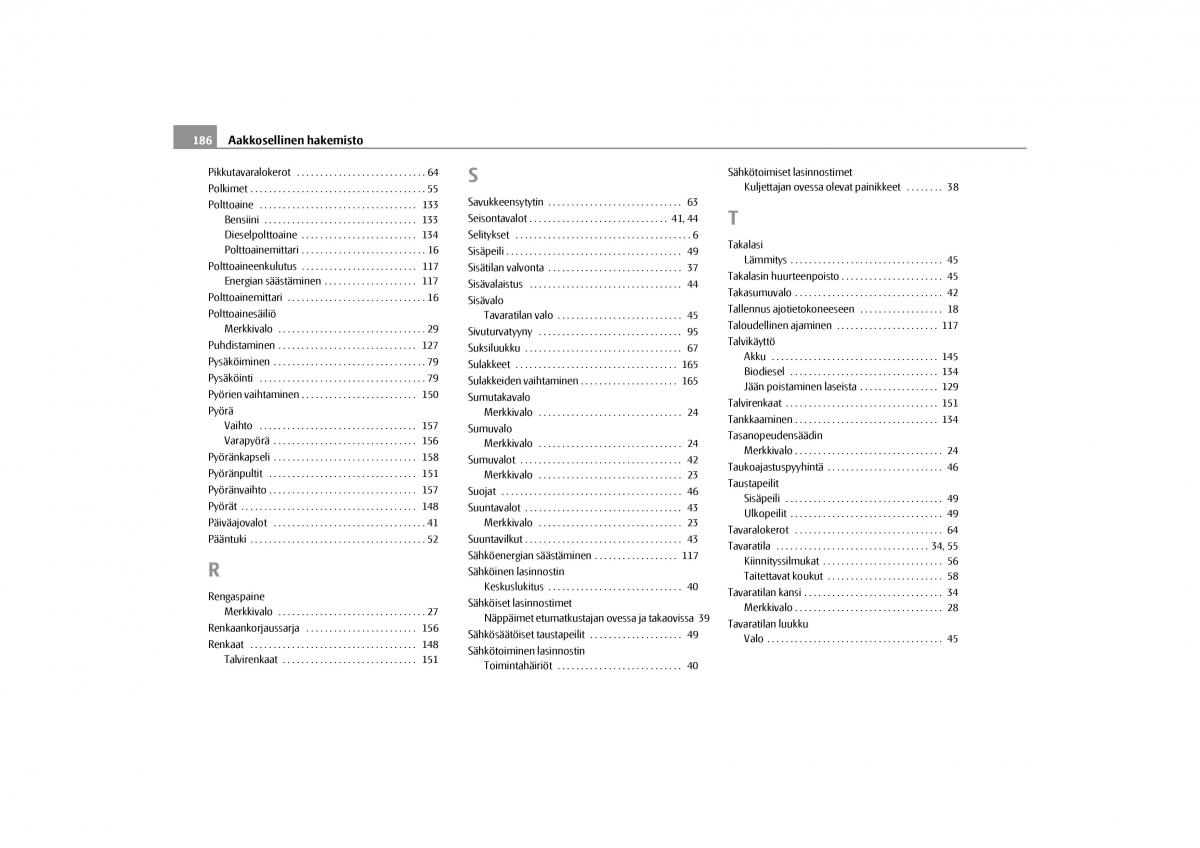 Skoda Octavia II 2 omistajan kasikirja / page 187