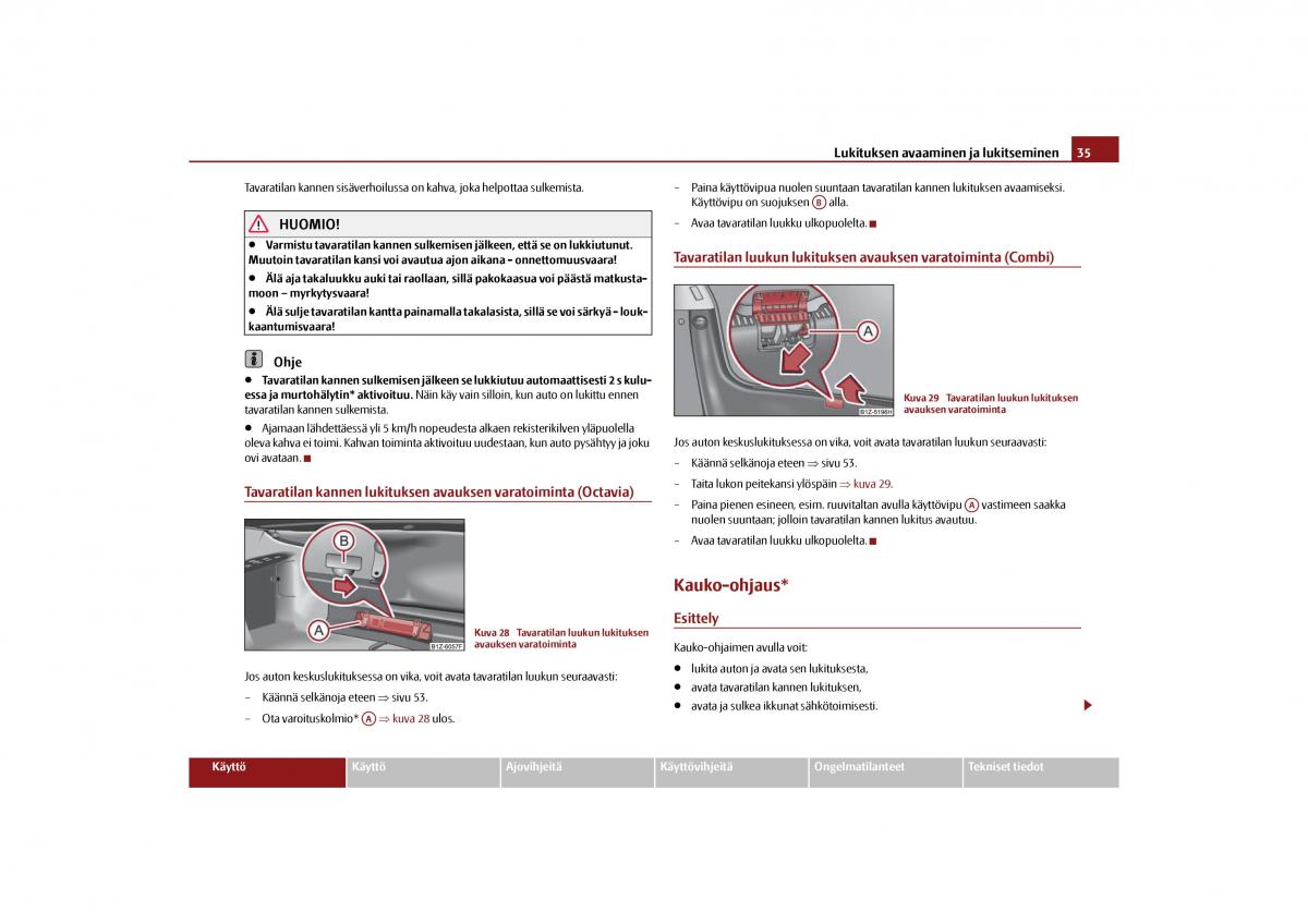 Skoda Octavia II 2 omistajan kasikirja / page 36