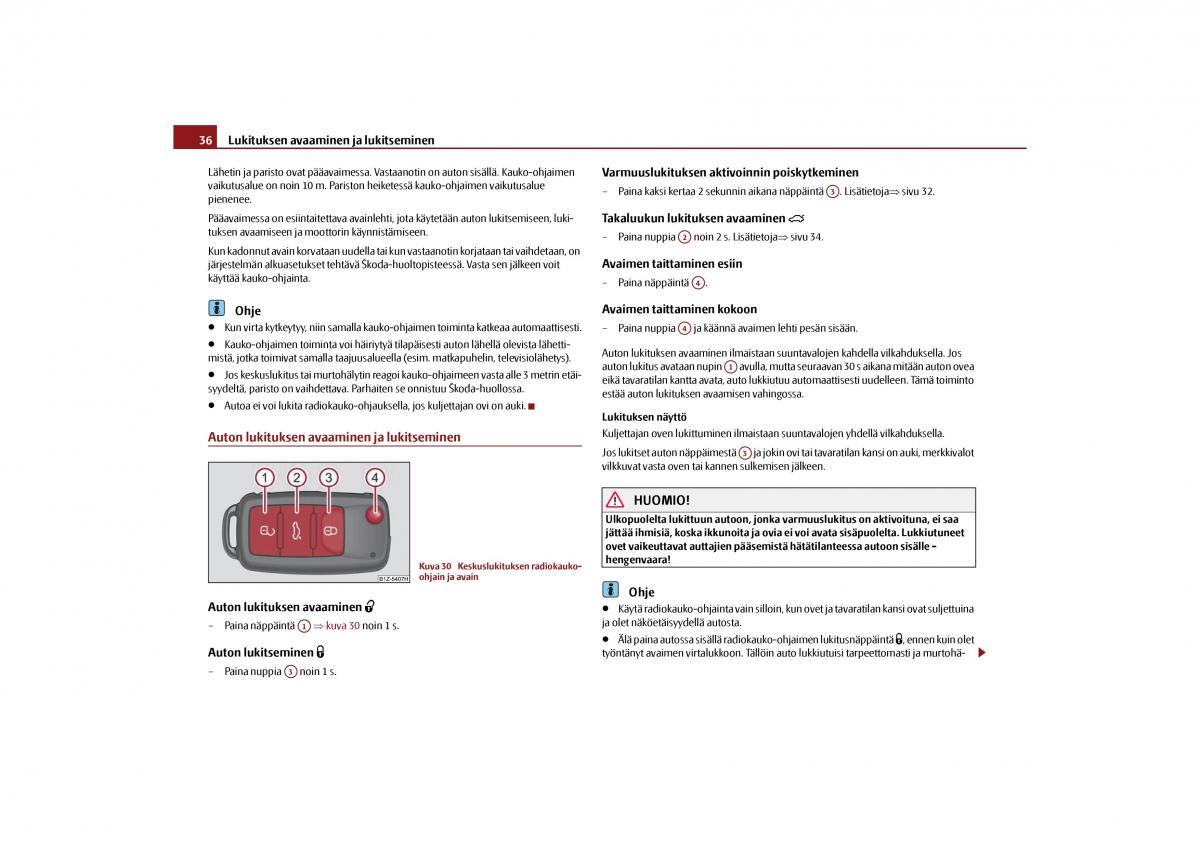 Skoda Octavia II 2 omistajan kasikirja / page 37