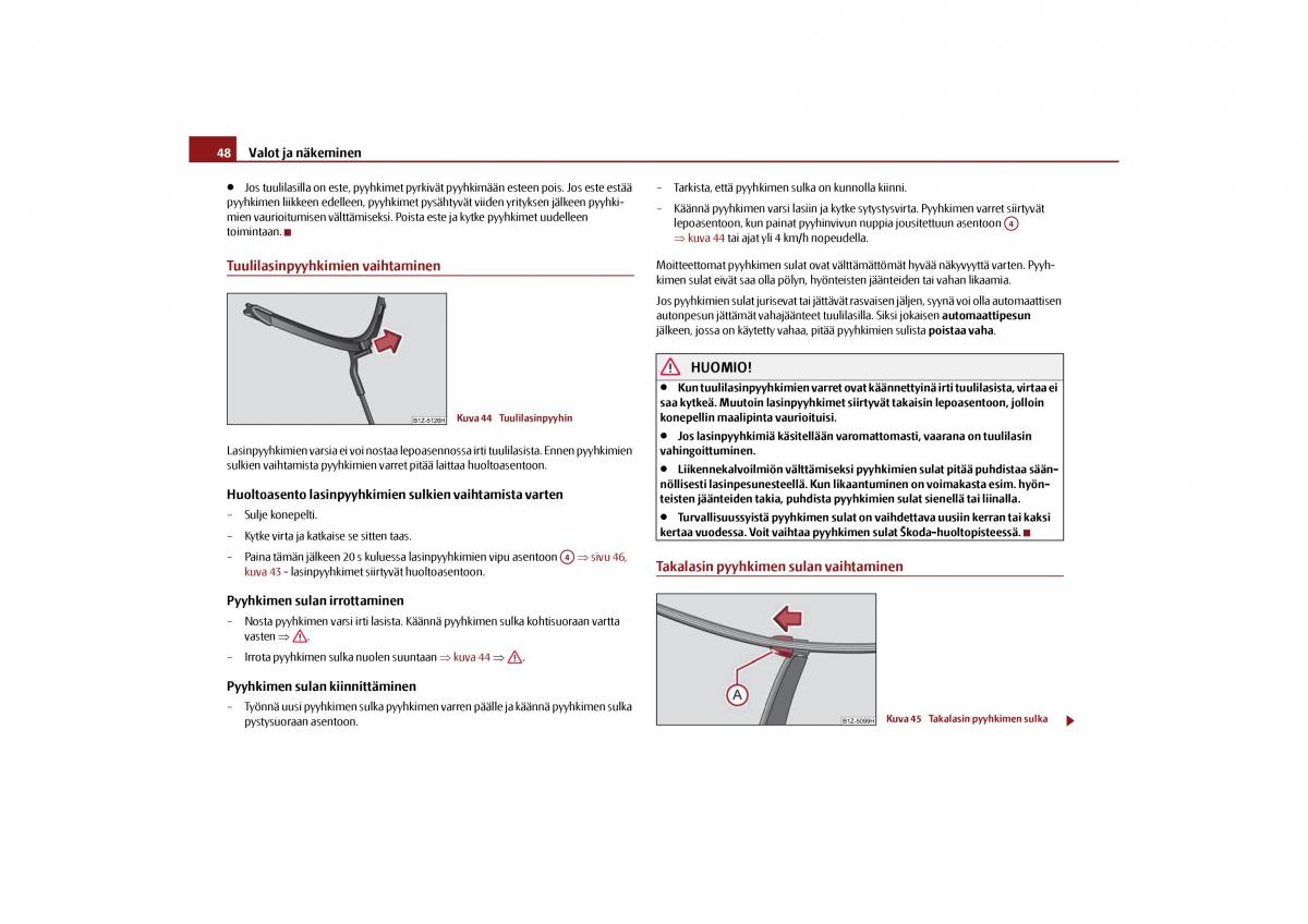 Skoda Octavia II 2 omistajan kasikirja / page 49