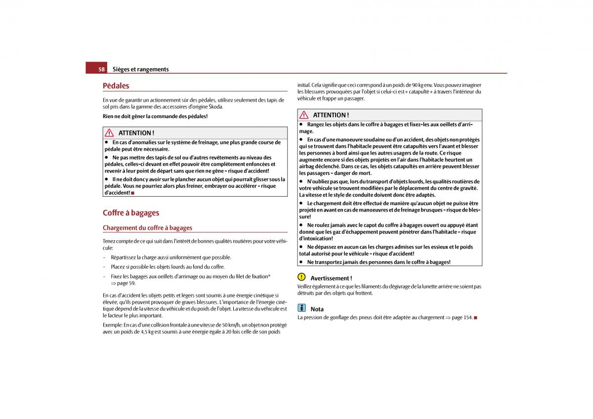 Skoda Octavia II 2 manuel du proprietaire / page 59