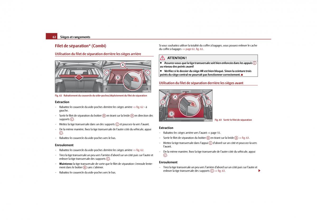 Skoda Octavia II 2 manuel du proprietaire / page 63