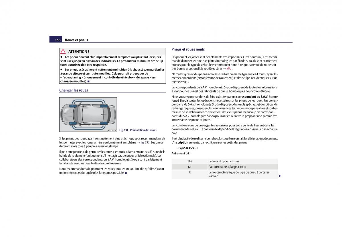 Skoda Octavia II 2 manuel du proprietaire / page 157
