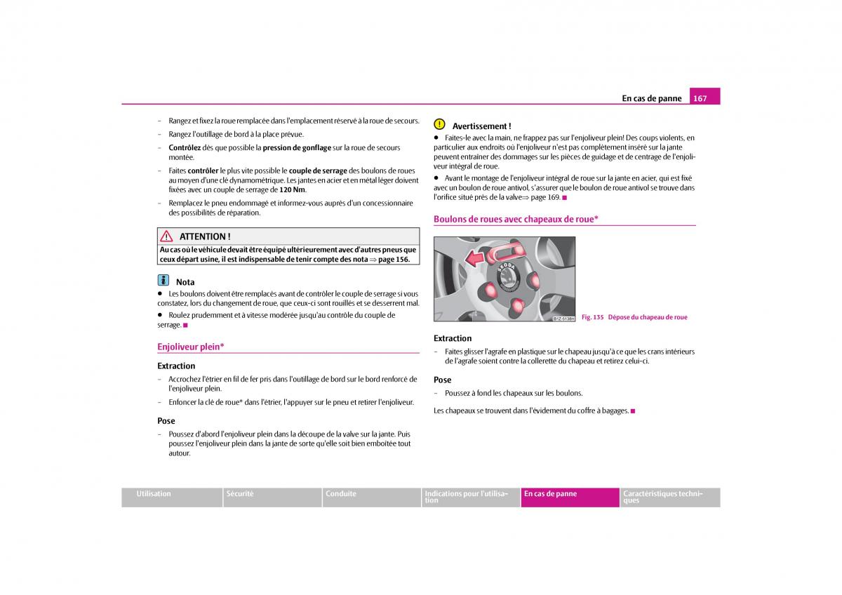 Skoda Octavia II 2 manuel du proprietaire / page 168