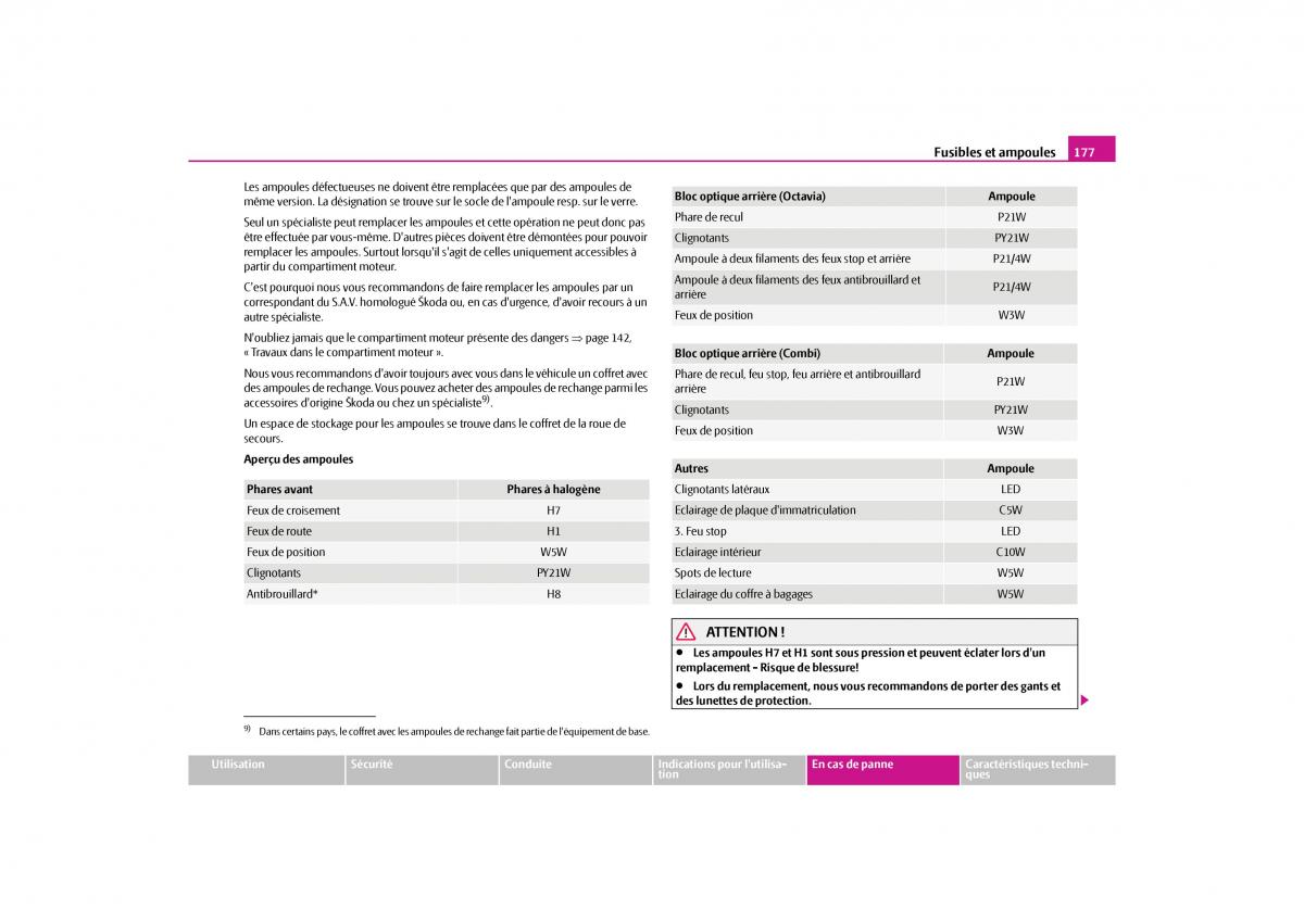 Skoda Octavia II 2 manuel du proprietaire / page 178
