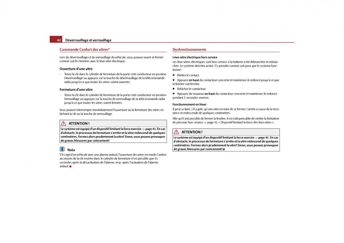 Skoda Octavia II 2 manuel du proprietaire / page 43