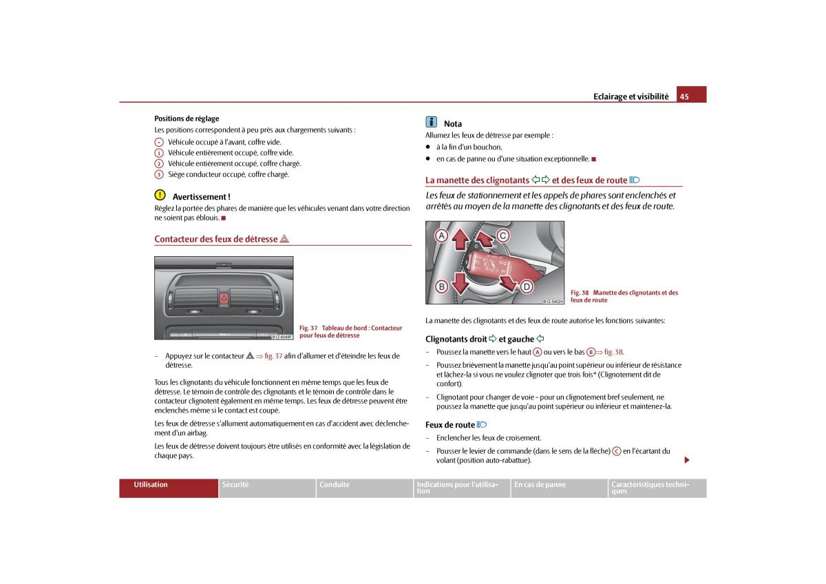 Skoda Octavia II 2 manuel du proprietaire / page 46