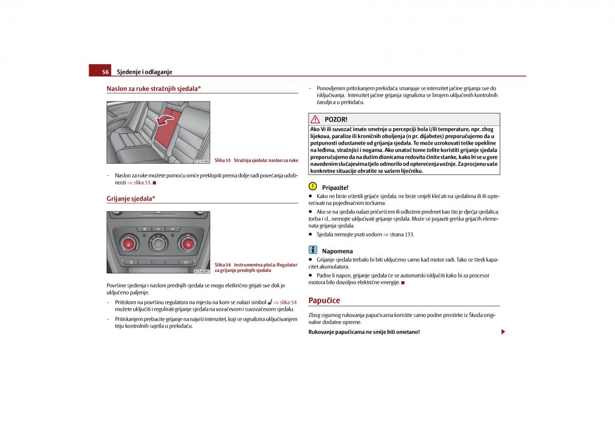 Skoda Octavia II 2 vlasnicko uputstvo / page 57