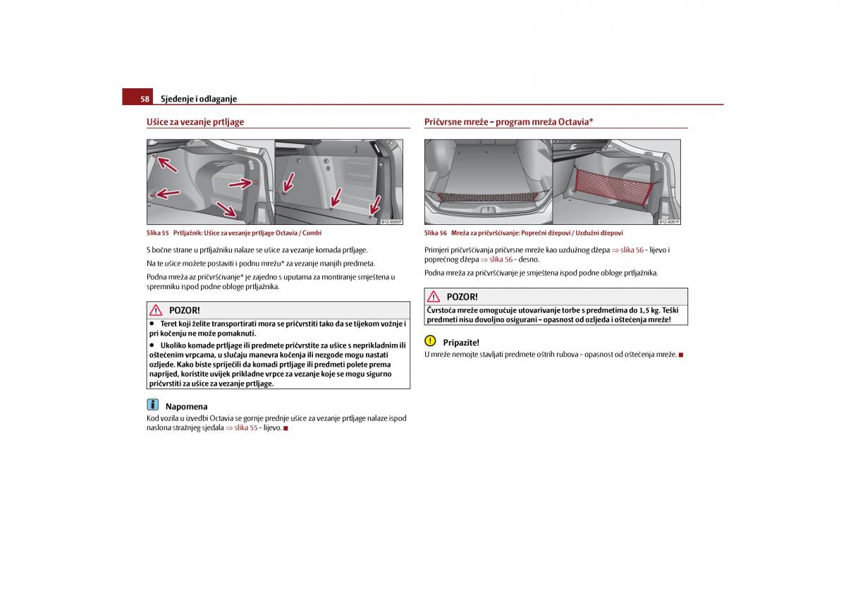 Skoda Octavia II 2 vlasnicko uputstvo / page 59