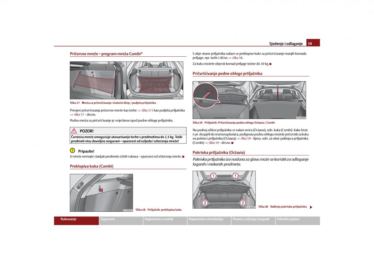 Skoda Octavia II 2 vlasnicko uputstvo / page 60