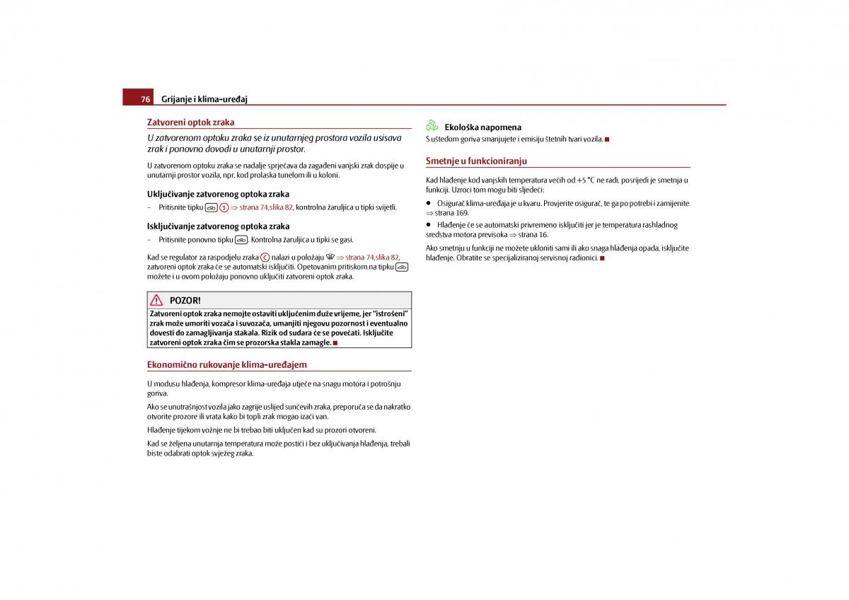 Skoda Octavia II 2 vlasnicko uputstvo / page 77