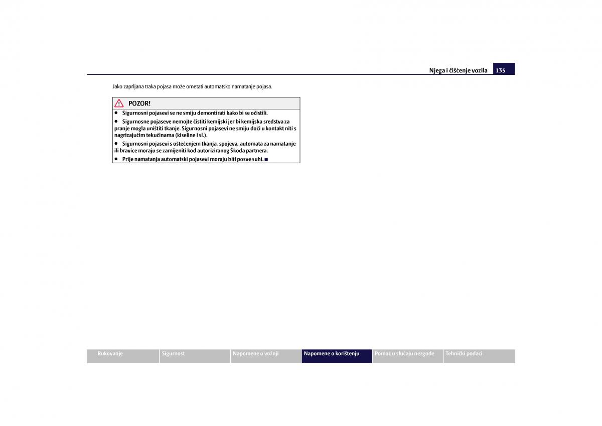Skoda Octavia II 2 vlasnicko uputstvo / page 136