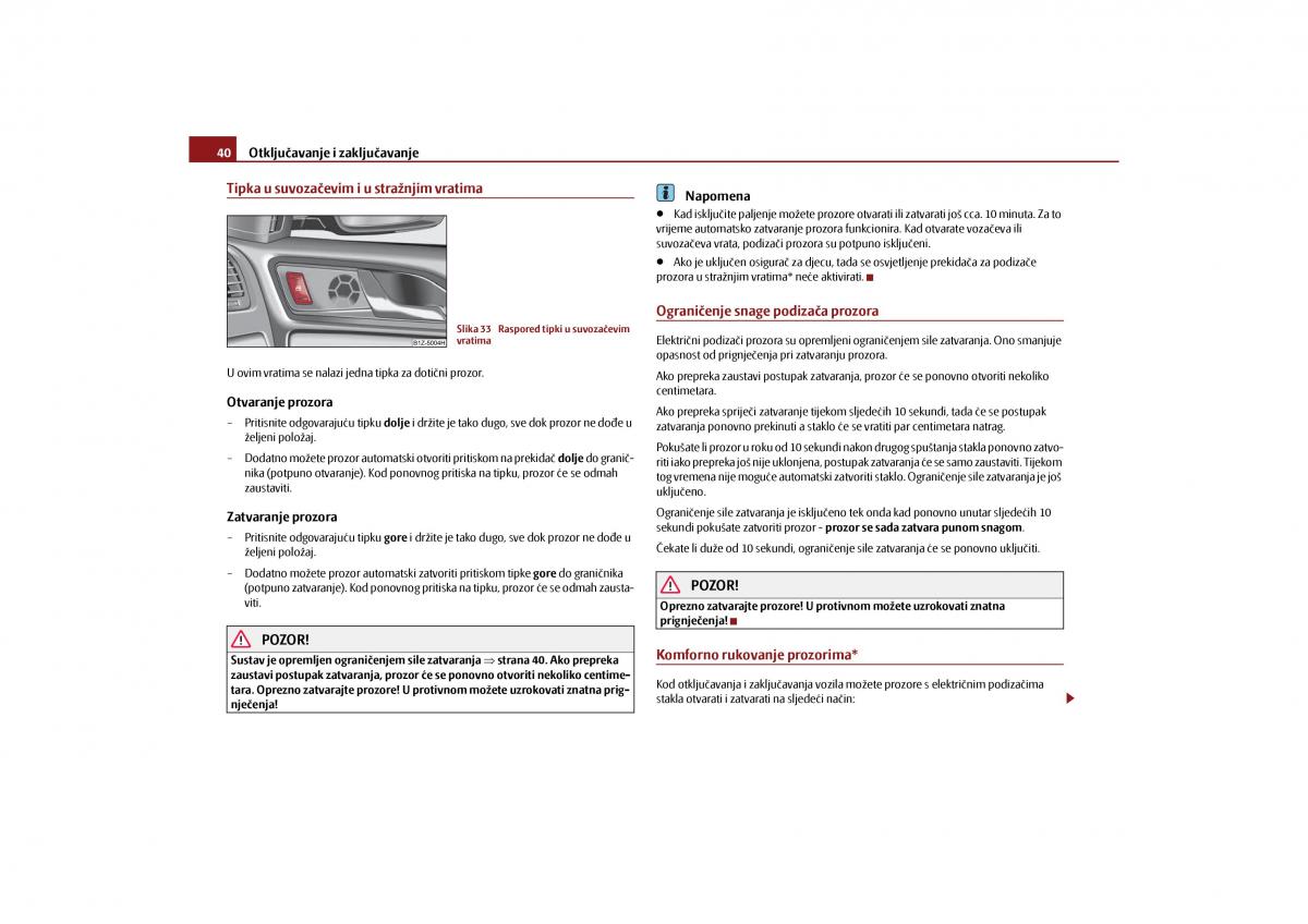 Skoda Octavia II 2 vlasnicko uputstvo / page 41