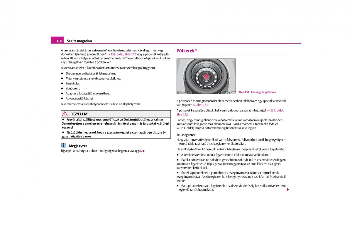 Skoda Octavia II 2 Kezelesi utmutato / page 161