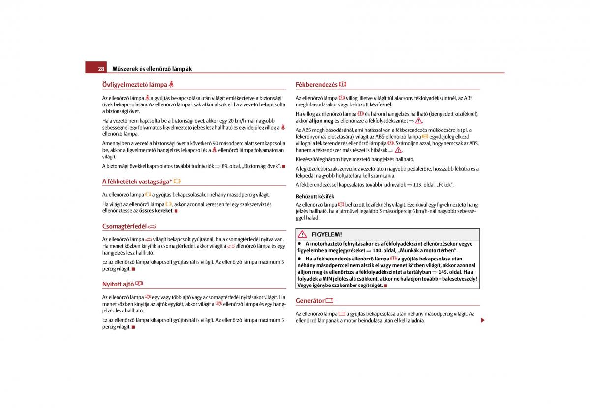 Skoda Octavia II 2 Kezelesi utmutato / page 29