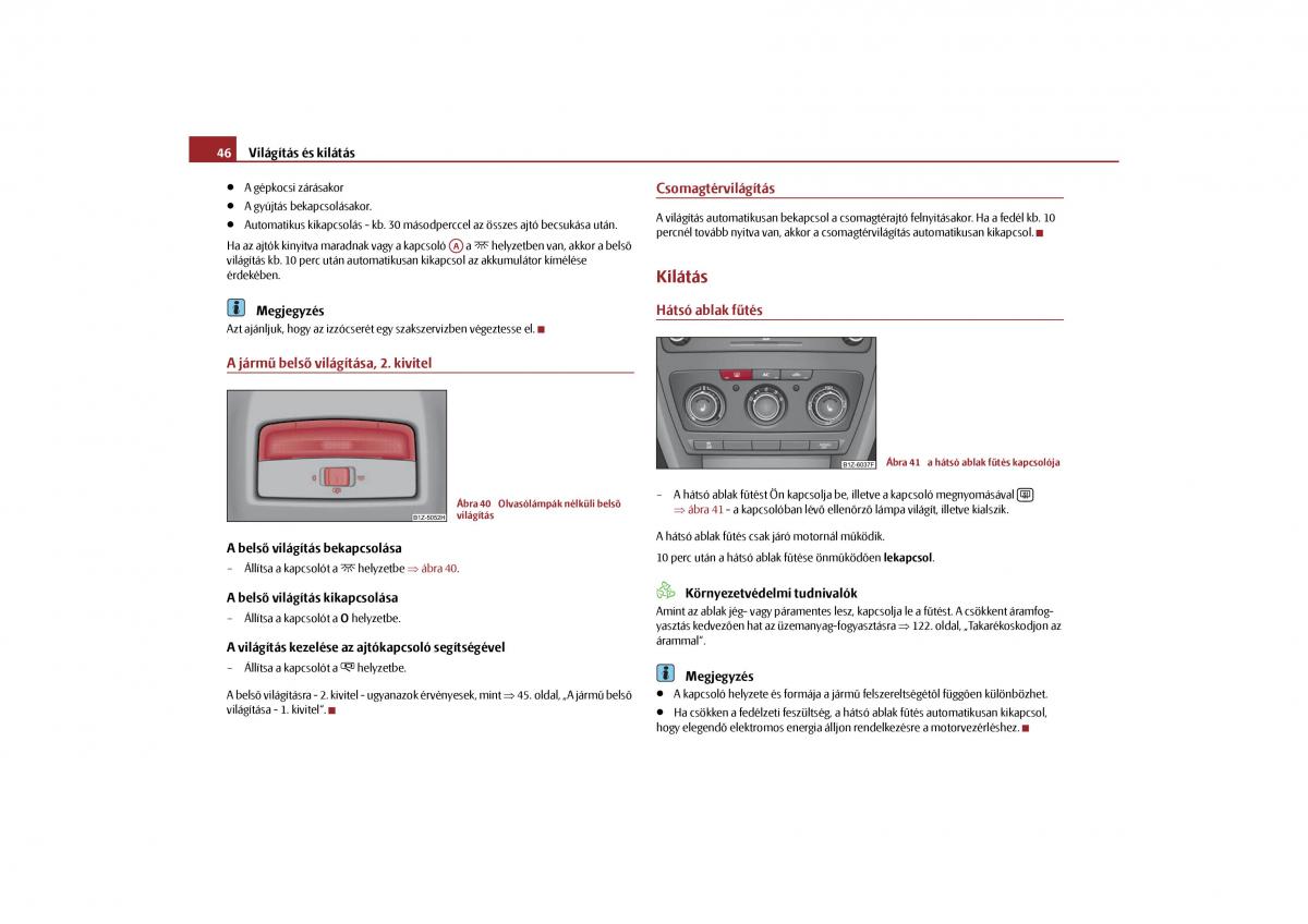 Skoda Octavia II 2 Kezelesi utmutato / page 47