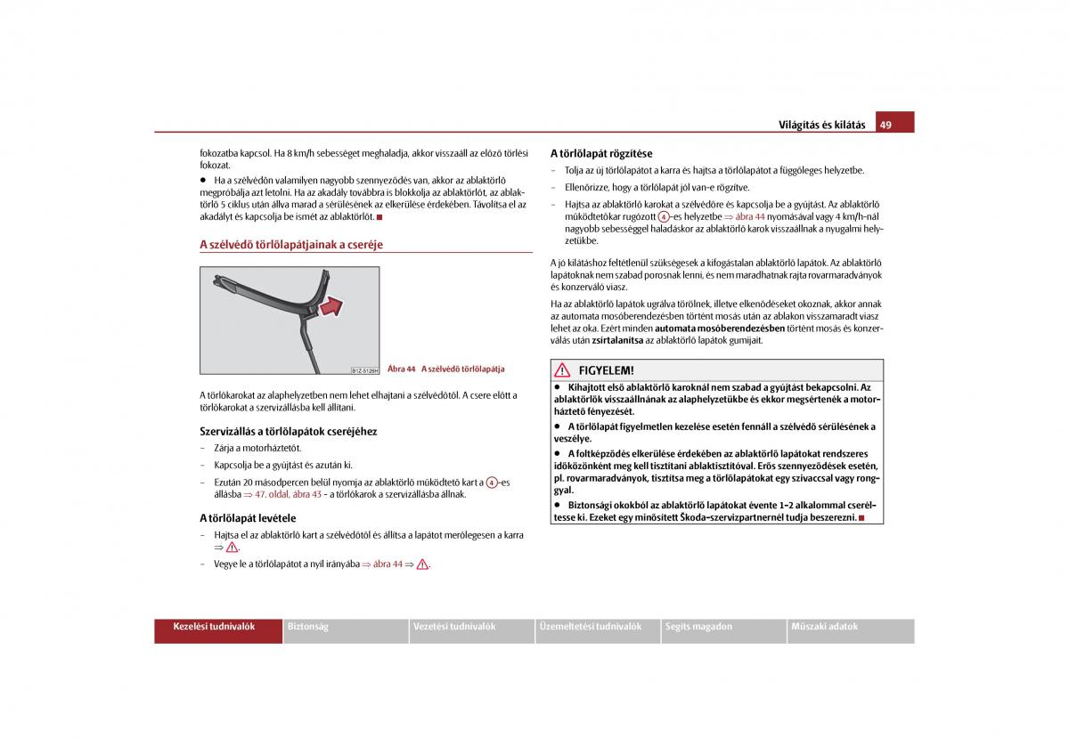 Skoda Octavia II 2 Kezelesi utmutato / page 50