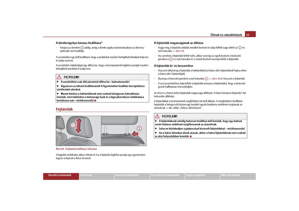 Skoda Octavia II 2 Kezelesi utmutato / page 54