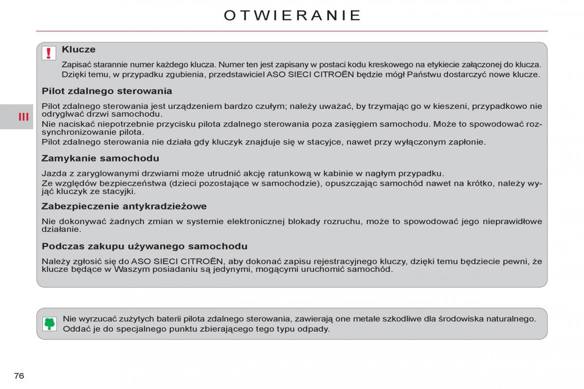 Citroen C Crosser instrukcja obslugi / page 78