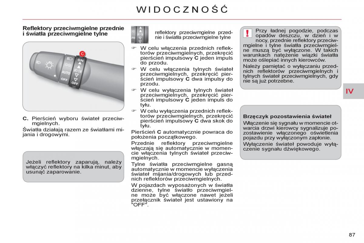 Citroen C Crosser instrukcja obslugi / page 89