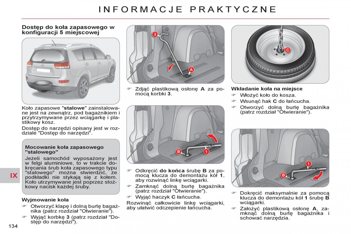 Citroen C Crosser instrukcja obslugi / page 136