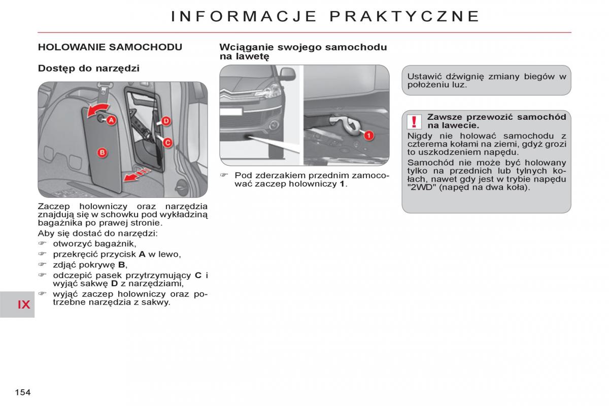 Citroen C Crosser instrukcja obslugi / page 156