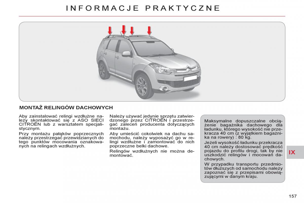 Citroen C Crosser instrukcja obslugi / page 159