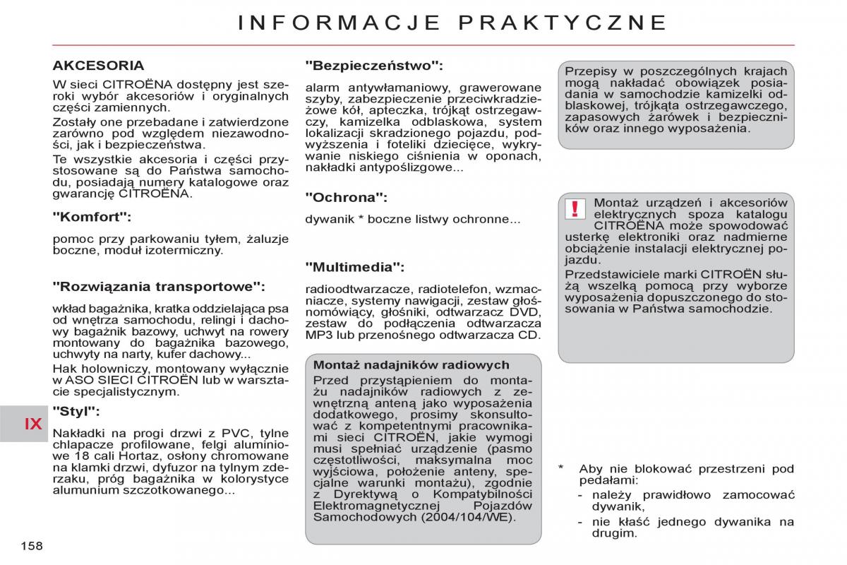 Citroen C Crosser instrukcja obslugi / page 160