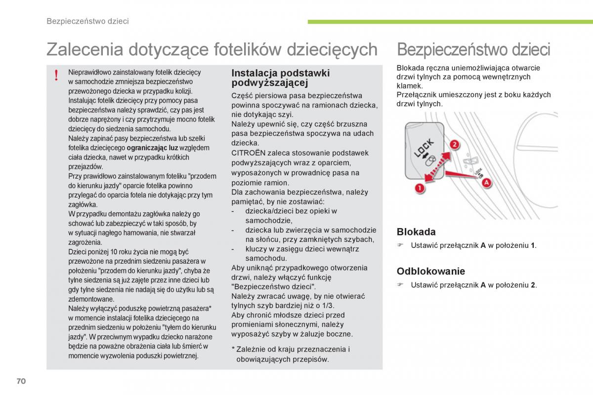 Citroen C Zero instrukcja obslugi / page 72