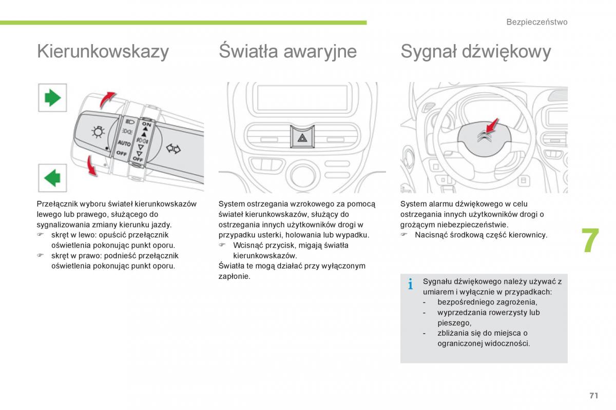 Citroen C Zero instrukcja obslugi / page 73