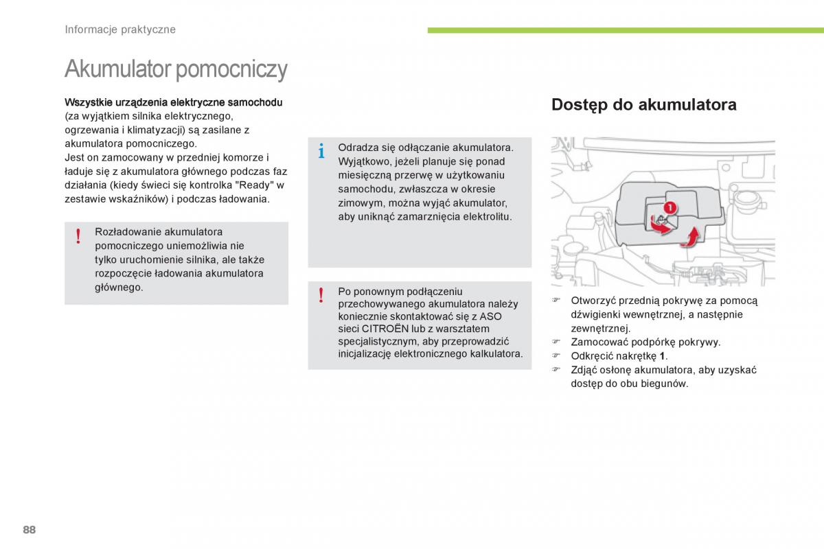 Citroen C Zero instrukcja obslugi / page 90