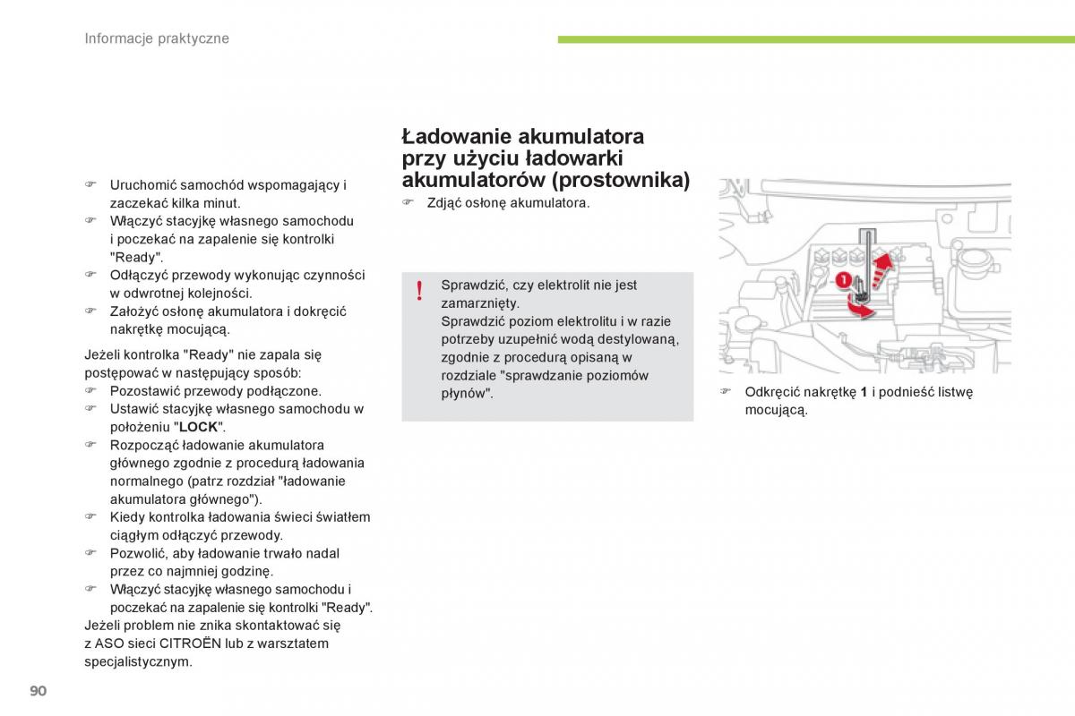 Citroen C Zero instrukcja obslugi / page 92