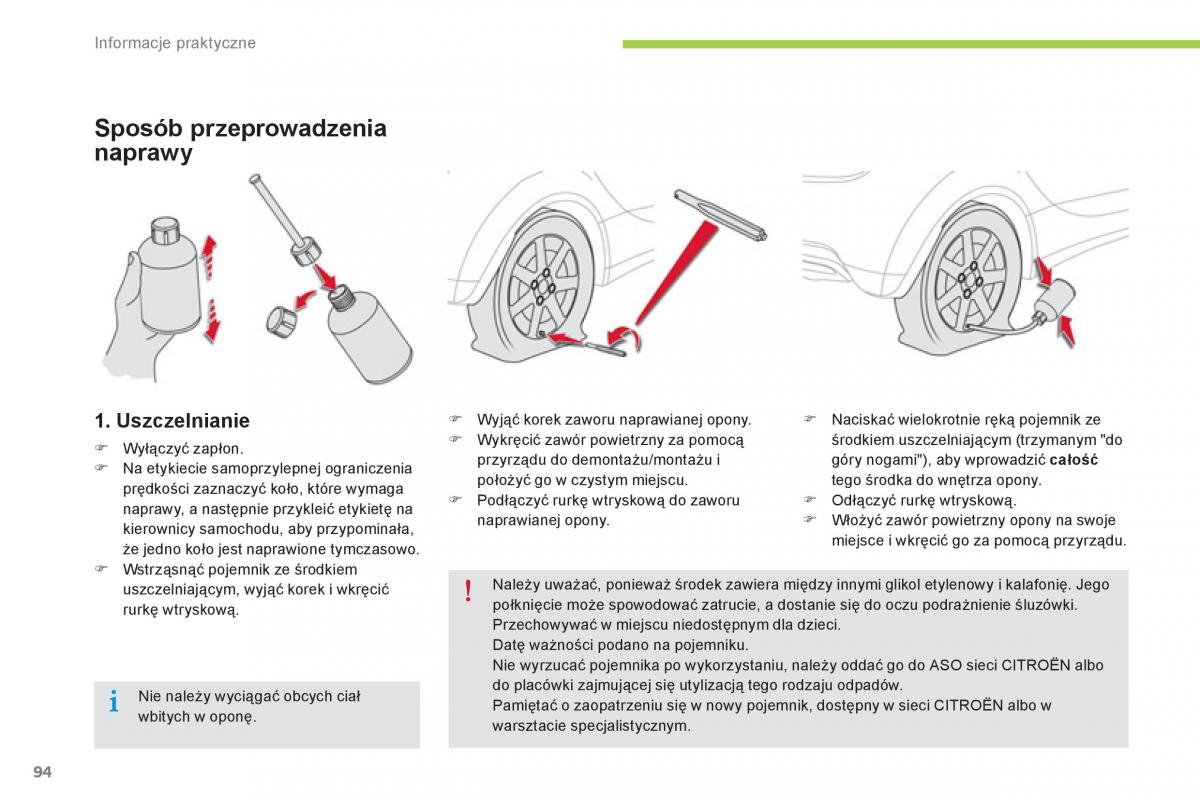 Citroen C Zero instrukcja obslugi / page 96