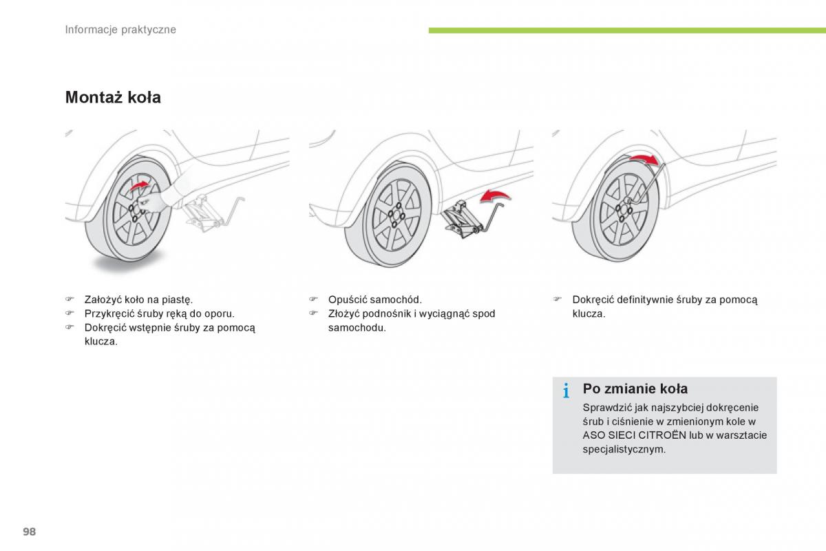 Citroen C Zero instrukcja obslugi / page 100