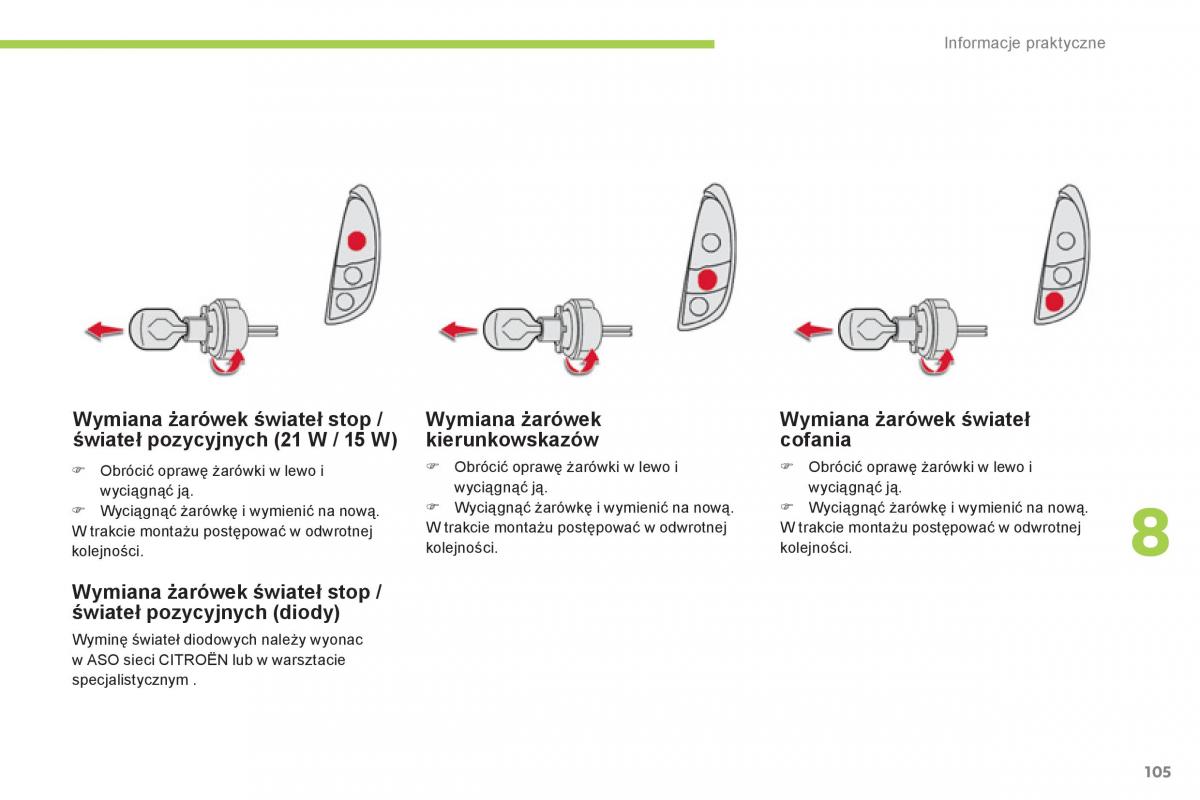 Citroen C Zero instrukcja obslugi / page 107