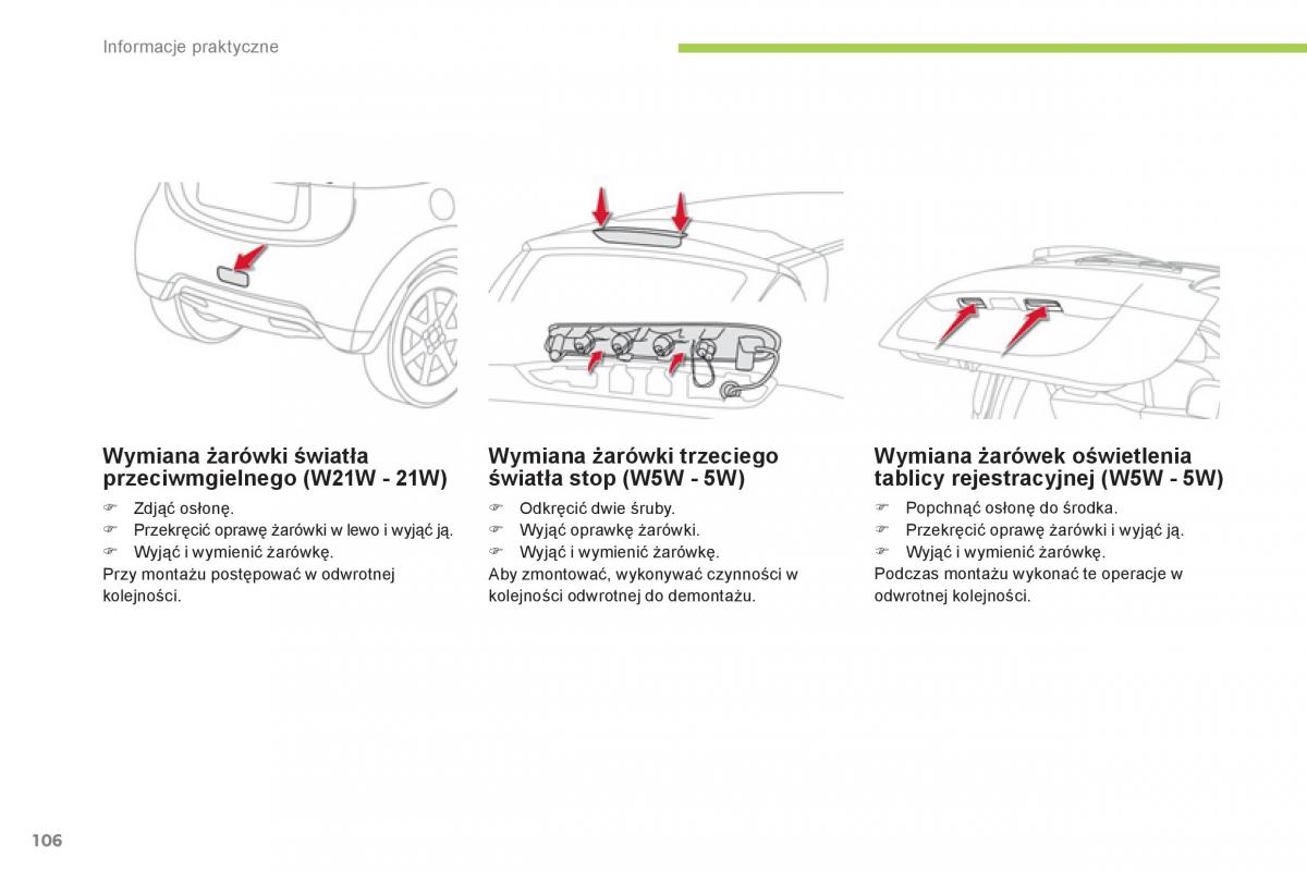 Citroen C Zero instrukcja obslugi / page 108