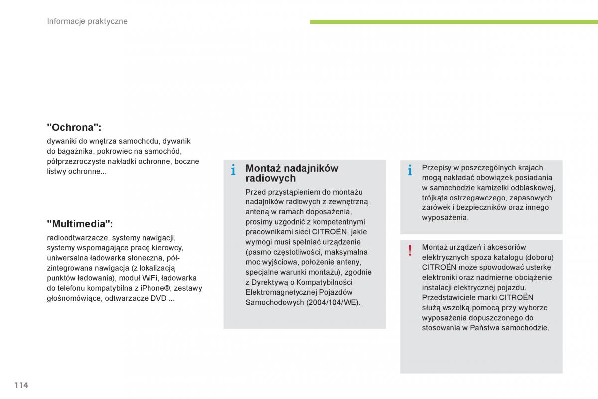 Citroen C Zero instrukcja obslugi / page 116