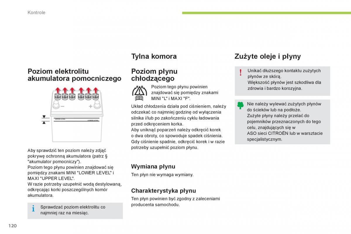 Citroen C Zero instrukcja obslugi / page 122