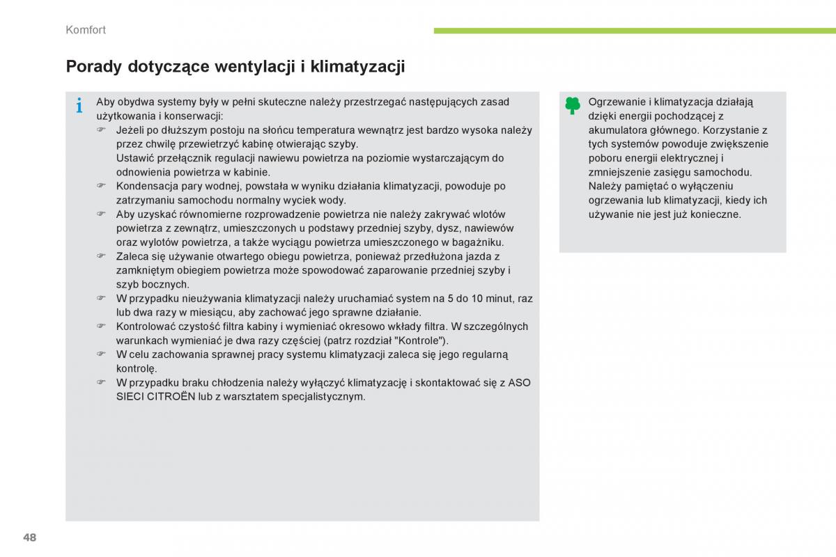 Citroen C Zero instrukcja obslugi / page 50