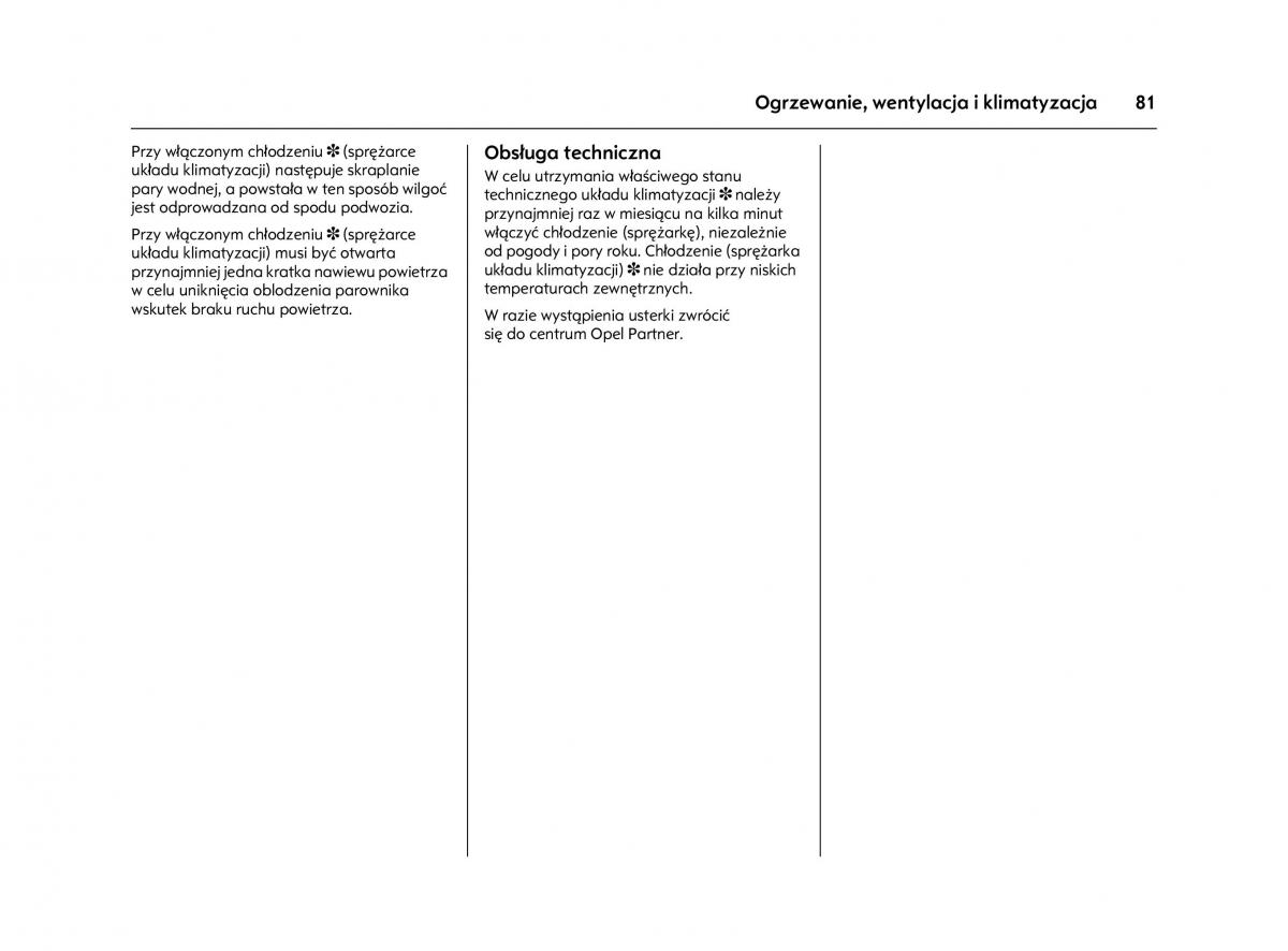 Opel Agila A instrukcja obslugi / page 85