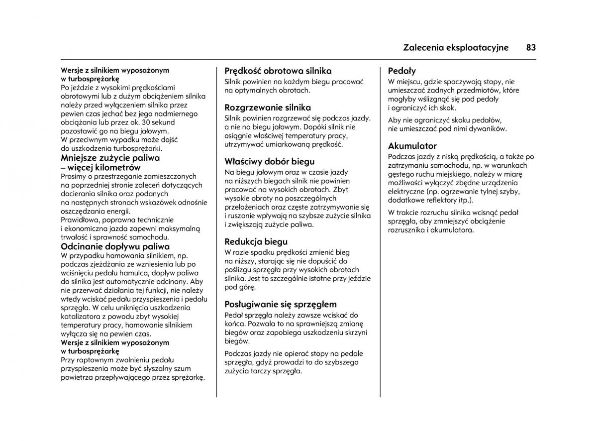 Opel Agila A instrukcja obslugi / page 87