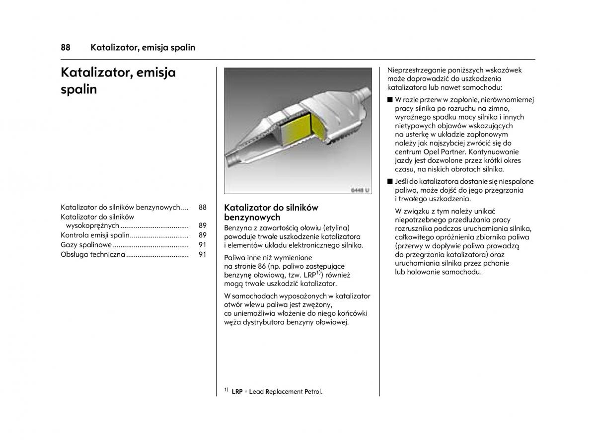 Opel Agila A instrukcja obslugi / page 92