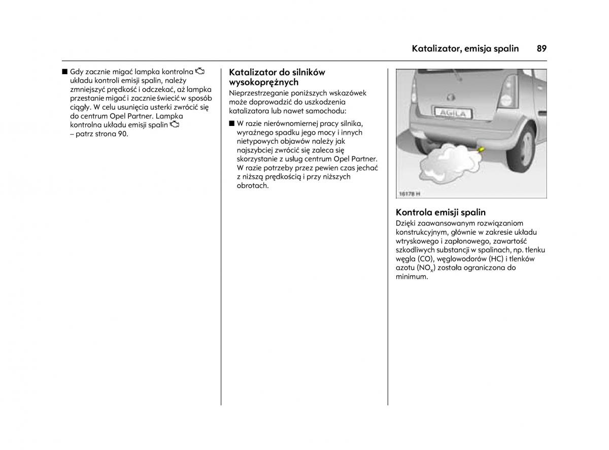 Opel Agila A instrukcja obslugi / page 93