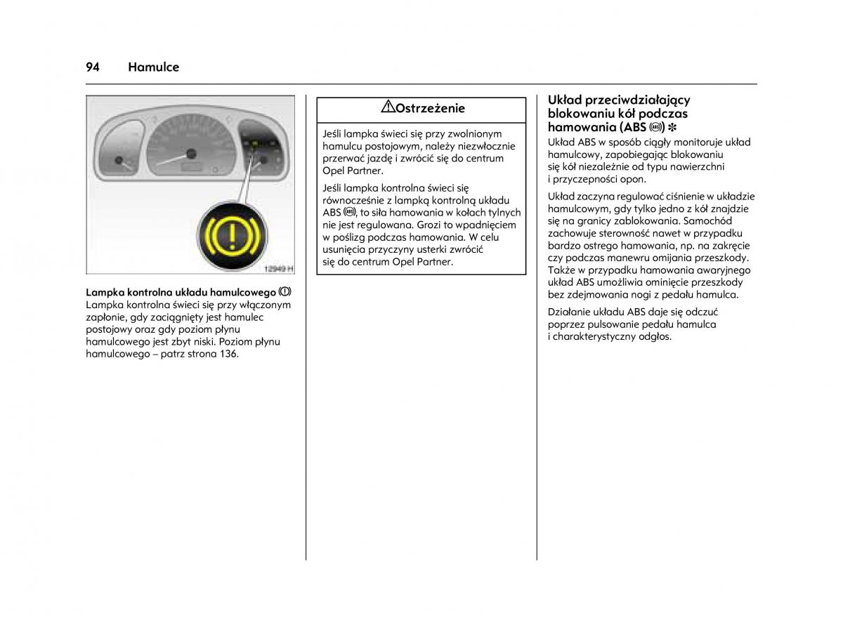 Opel Agila A instrukcja obslugi / page 98