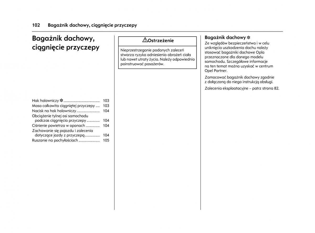 Opel Agila A instrukcja obslugi / page 106